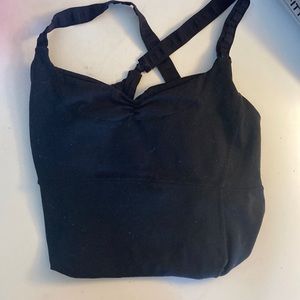 Lululemon black cinched front cross back size 6